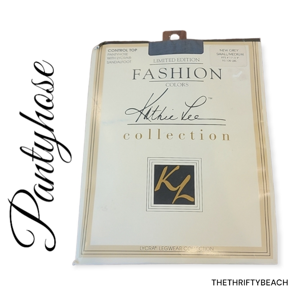Vintage Kathie Lee Collection Control Top Pantyhose New Grey S/M